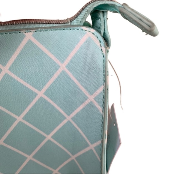 Kenneth Cole Window Pane Mini Crossbody Purse Robin White Girly Preppy Cute - Picture 8 of 12